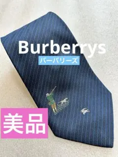 美品✨Burberrys バーバリーズ ネクタイ ホースマーク ストライプ柄 鳥