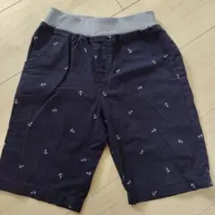 ネイビー イカリ柄 ハーフパンツ 120