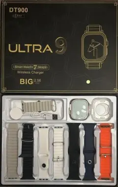 DT900 ULTRA9 バンド7本付属 ワイヤレス充電 HD画面 49mm