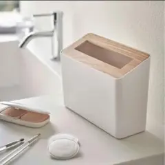 【新品未使用】山崎実業 蓋付き卓上ゴミ箱 リン ナチュラル