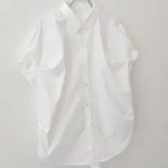 【美品】エポカザ・ショップ フリル シャツ ブラウス　コットン　ホワイト