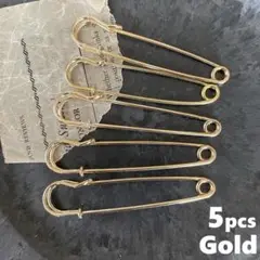 カブトピン 5個 ゴールド 7㎝　キルト ハンドメイド　ブローチ