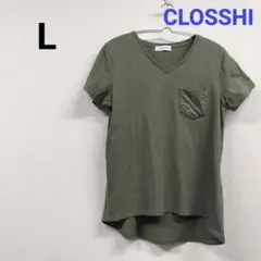 CLOSSH オリーブグリーン 半袖Tシャツ L 綿100%