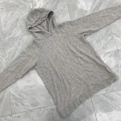 UNIQLO パーカー グレー 杢調 シンプル フード付き Lサイズ
