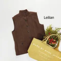 レリアン ボトルネックベスト サイズ11 L ブラウン チョッキ 重ね着