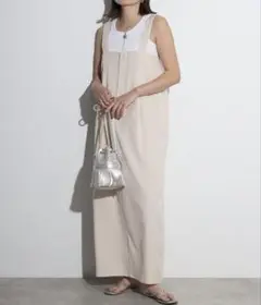 Bonjour Sagan ハイウエストロングジャンパースカート