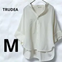 美品✨TRUDEA シアーシャツ　ドルマンスリーブ　半袖　ブラウス　ノーカラー