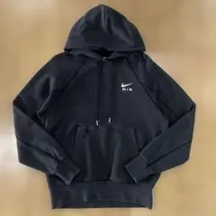 NIKE AIR プルオーバーパーカー 厚手 プリントロゴ 古着 黒 Mサイズ
