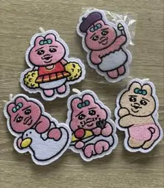おぱんちゅうさぎ　ワッペンバッチ　５種類　コンプリート