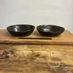 新品　陶器　陶芸作家　楕円鉢2個　50