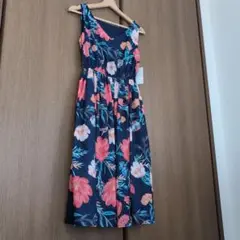 【売り尽くしセール中】M.deux 花柄ノースリーブワンピース ネイビー