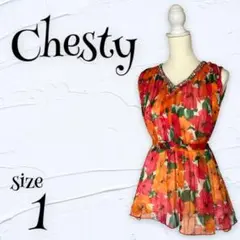 【Chesty】『1』チェスティ ノースリーブ チェニック リボン シフォン