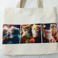 リアルねこちゃん＊ミニトートバッグ＊そこまでトート＊お散歩バッグ
