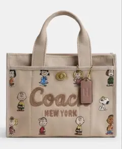 【COACHXPEANUTS】CBH43 スヌーピー カーゴトートバッグベージュ
