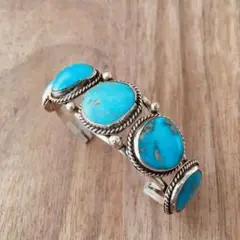 Navajo ヴィンテージ ターコイズ シルバー バングル ナバホ
