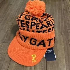 新品未使用　PEARLY GATES パーリーゲイツ　ニット帽 オレンジ