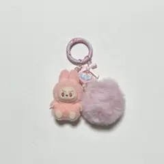 ラブブ ぬいぐるみ ミニキーホルダー ピンク ハート付き