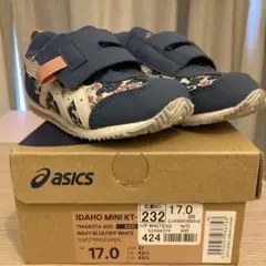 ASICS ネイビー 花柄　スニーカー　スクスク　アイダホ