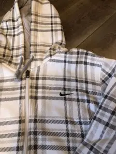 NIKE　ナイキ　パーカー　M　チェック柄　ホワイト　USA古着
