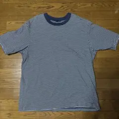 青と白のストライプ Tシャツ Mサイズ