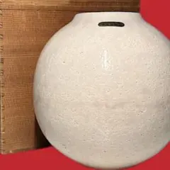 天鵬山 椿窯 萩焼 花瓶 共箱付き 19×18×7cm 新品保管品(送料込み)