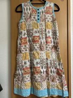 アジアン ワンピース チュニック ノースリーブ M