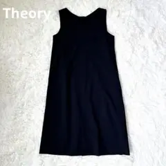 【美品】 セオリー 近年モデル ノースリーブ ワンピース ブラック サイズ2