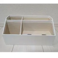 ホワイト木製収納ボックス 仕切り付き
