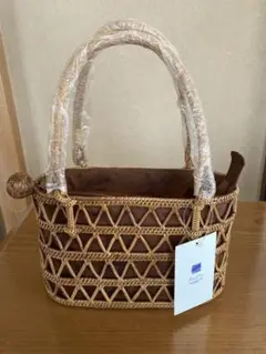 『新品』AndYu ブラウン かごバッグ