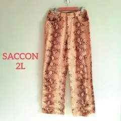 c353 SACCON【2L】総柄　ジーンズ　日本製　伸縮