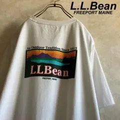 古着 L.L.Bean エルエルビーン 両面ロゴtシャツ 白 L