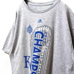 ワールドシリーズ カンザスシティロイヤルズ Tシャツ グレー灰色古着