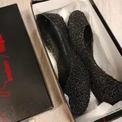 新品 1万円★メリッサ カンパーナ ブラック ラメ スリッポン 32 20cm