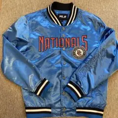希少■メジャーリーグベースボール MLB スタジャン 100 デカロゴ ブルー
