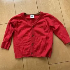 プチバトー　ニットカーディガン　赤　女の子　男の子　70㎝