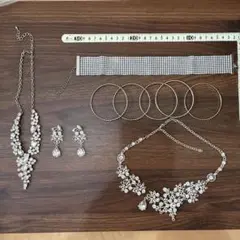ゴージャス　アクセサリーセット　シルバー