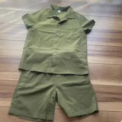 オリーブグリーンのキッズ服セットアップ 140センチ