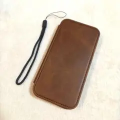 iPhone14pro 手帳型 ケース マグネット式 ブラウン
