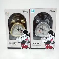 ディズニーミッキー ツインベルクロック金銀 2個セット