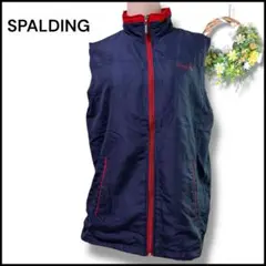 SPALDING ノースリーブ ベスト M スポーツ ネイビー レッド