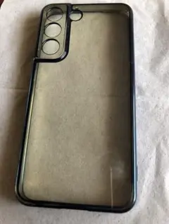 【中古】 透明・紺 スマホケース（ソフトタイプ）