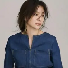 極美品　loin. ロワン　井川遥さんプロデュース　デザインデニムワンピース 極美品 loin. ロワン 井川遥さんプロデュース デザインデニム