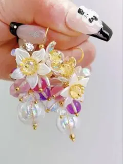 ガラスドーム ルナフラ じゃらじゃら ハンドメイド