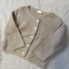 H&M ベビー カーディガン 74cm 70cm 6-9M ベージュ ニット