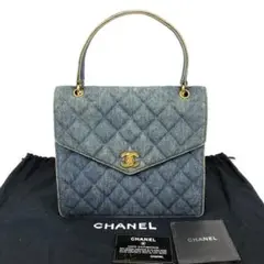 【美品・激レア】CHANEL デニム マトラッセ ココハンドル ハンドバッグ
