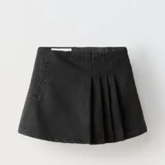 ZARA ボックスプリーツ　デニム　バミューダスコート