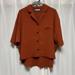 オレンジ 半袖シャツ Mサイズ ポリエステル