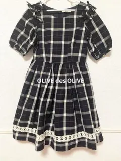 OLIVE des OLIVE 半袖 チェック ワンピース