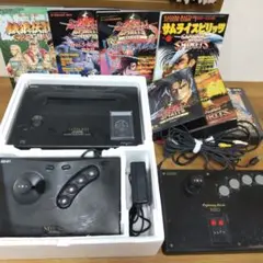 ネオジオ本体 アーケードコントローラー メモリーカード 月間本u0026ソフトセット