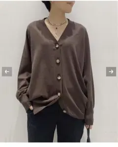 コットンシルクVネックカーディガン